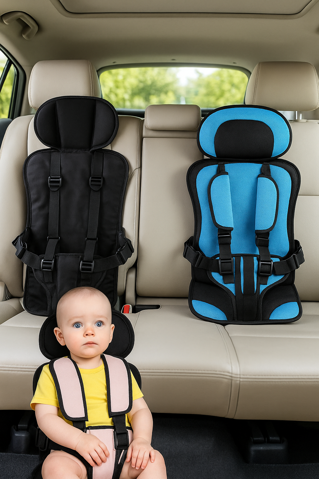 Siège Auto de Sécurité Portable pour Enfants – 5 Points – Confort & Protection de 9 Mois à 6 Ans